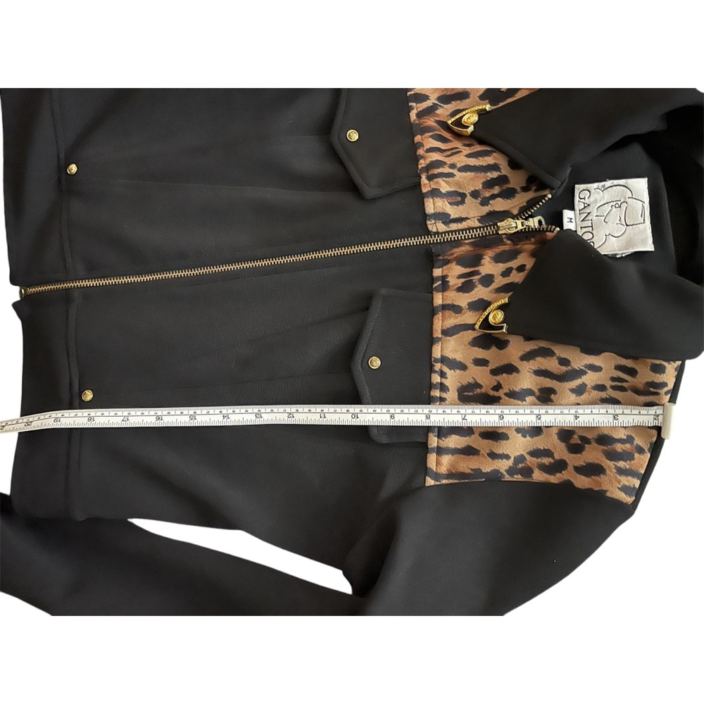 Gantos Vintage Black and Leopard Print Jacket - Size M (Women) - Picture 5 of 8